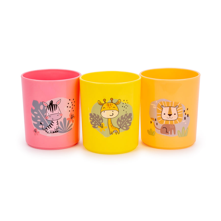 Plastic Forte Candy - Juego de 3 Tazas Infantiles 350 ml en Plástico Libre de BPA. Girl