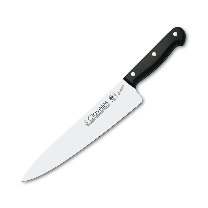 3 Claveles Uniblock - Cuchillo Cocinero Profesional 30 cm Acero Inoxidable. Mango POM