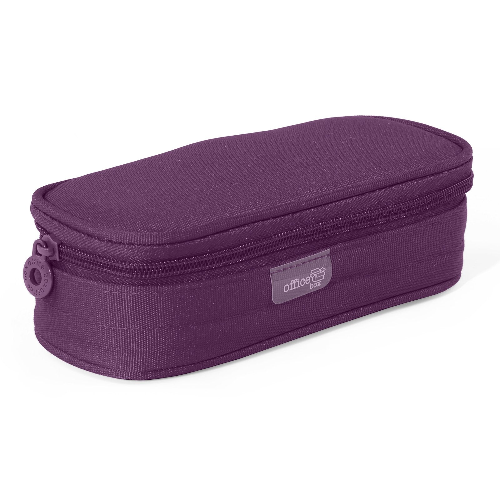 Mega - Estuche Portatodo Escolar Ovalado Multiuso con Solapa. Morado