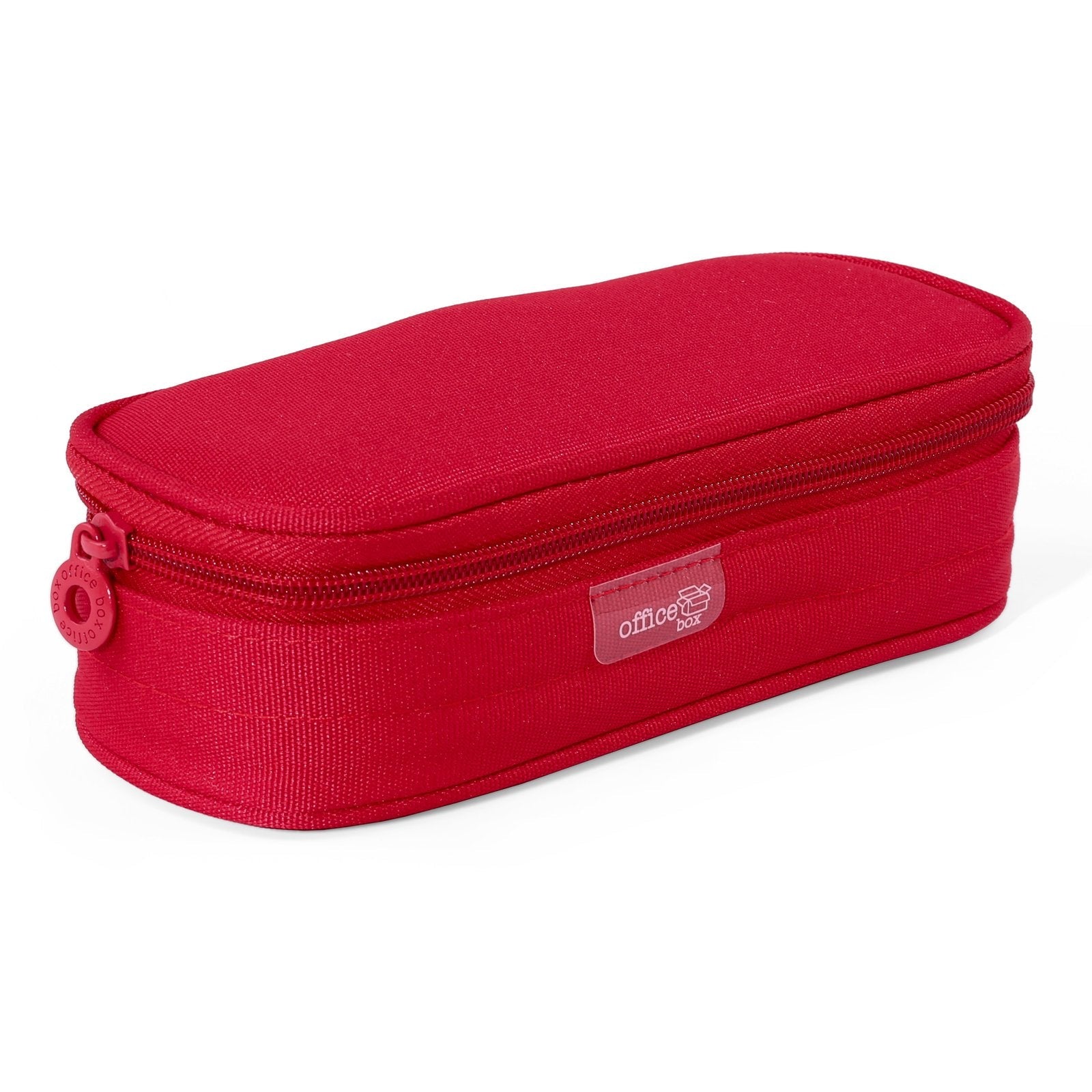 Estuche Portatodo Escolar Ovalado Multiuso con Solapa, Rojo