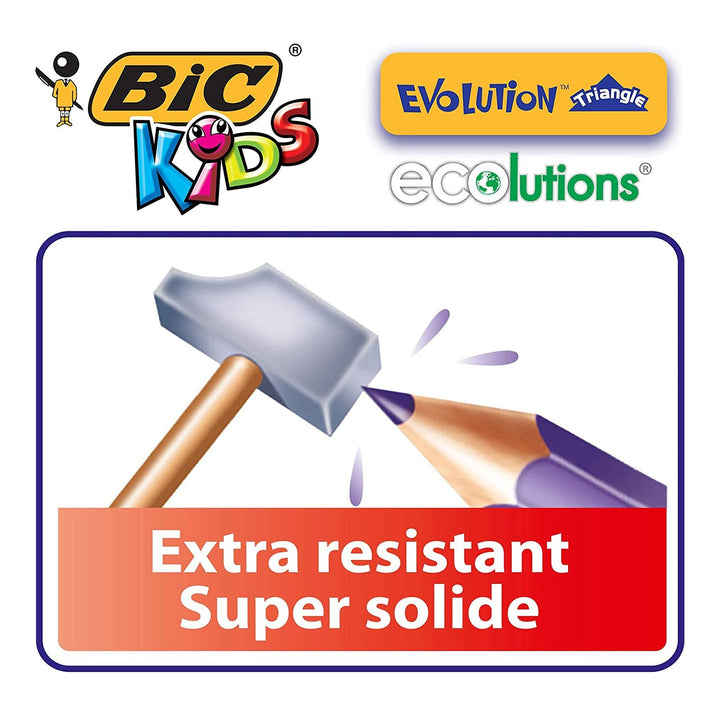 BIC 8297356 - Estuche de 12 Lápices de Colores EVOLUTION Triangle, ECOlutions