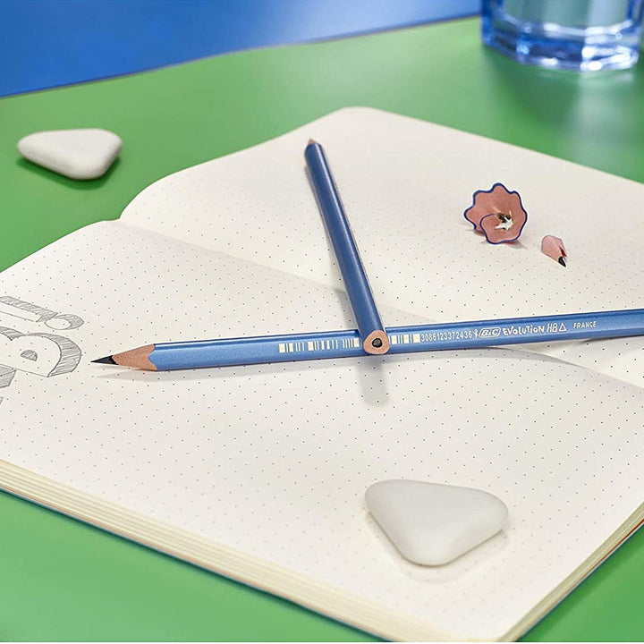 BIC 964912 - Blíster con 4 Lápices EVOLUTION Triangle de Mina de Grafito 2.3 mm HB/2 