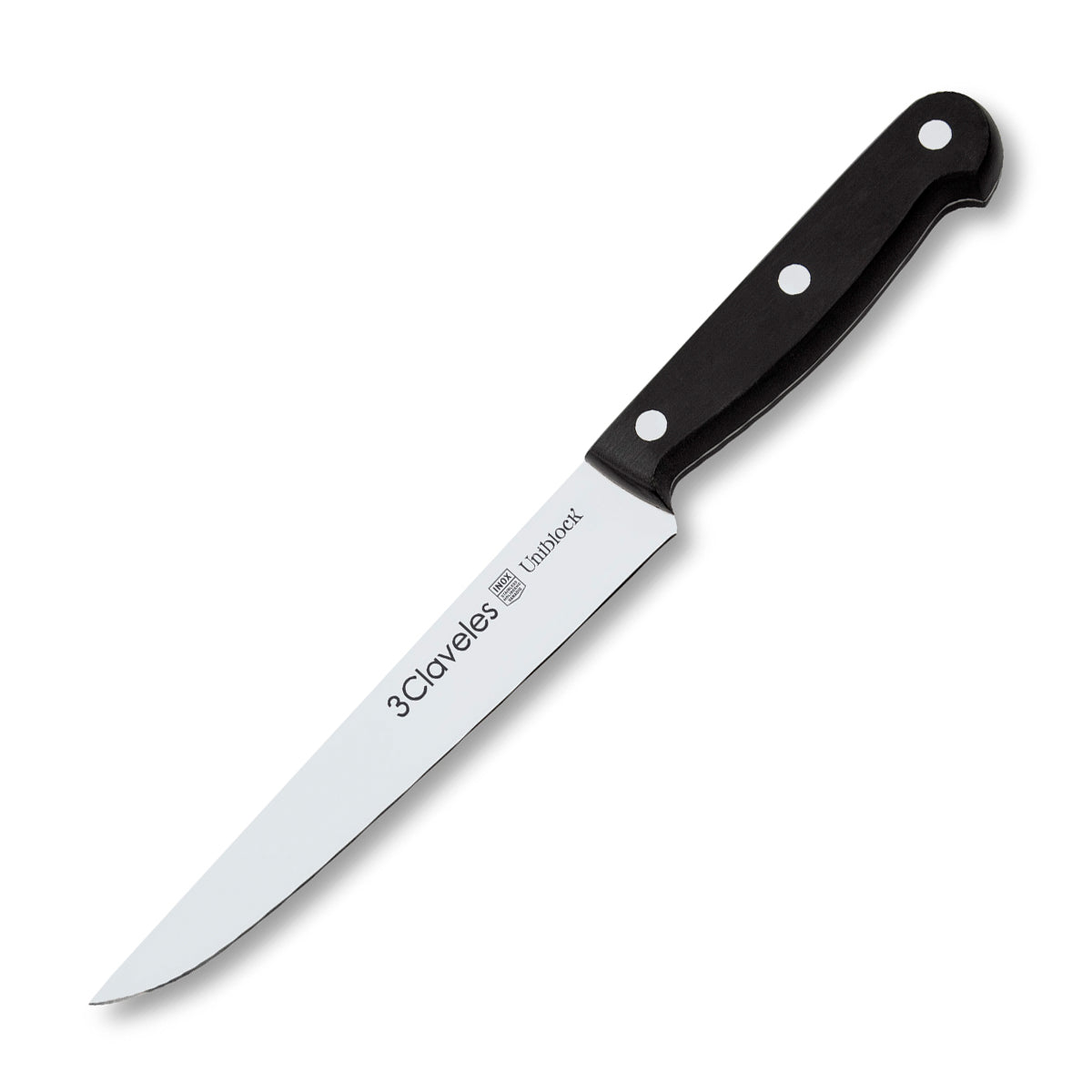 3 Claveles Uniblock - Cuchillo Cocinero Profesional 18 cm Acero Inoxidable. Mango POM
