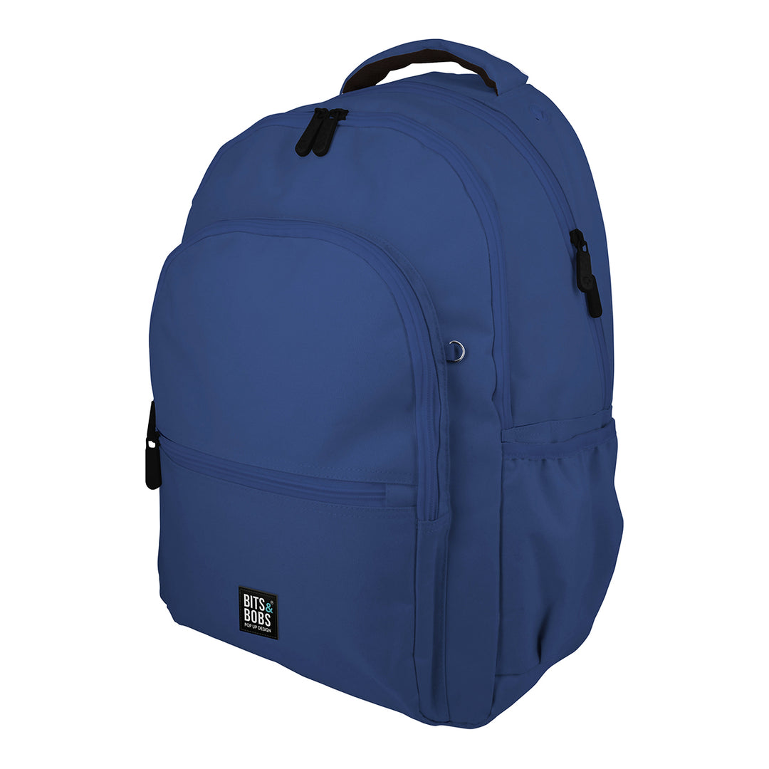 Grafoplás - Mochila Escolar 3 Cremalleras con Divisor Portátil y Adaptable Carrito. Azul