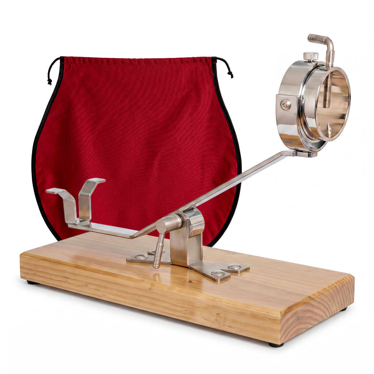 BELLO Aneto - Soporte Jamonero Basculante Madera Nogal Acero Inoxidable con Cubrejamón