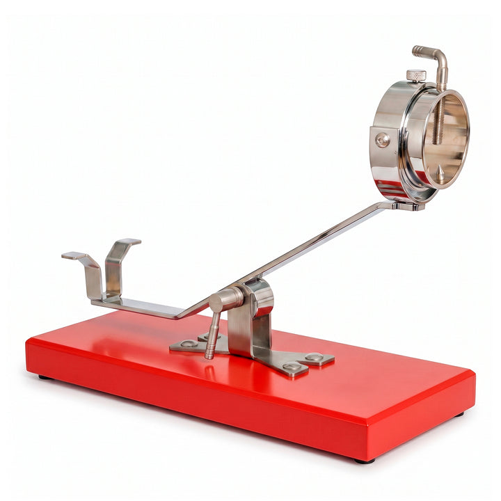 BELLO Aneto - Soporte Jamonero Basculante DM Acero Inoxidable Cabezal Giratorio. Rojo