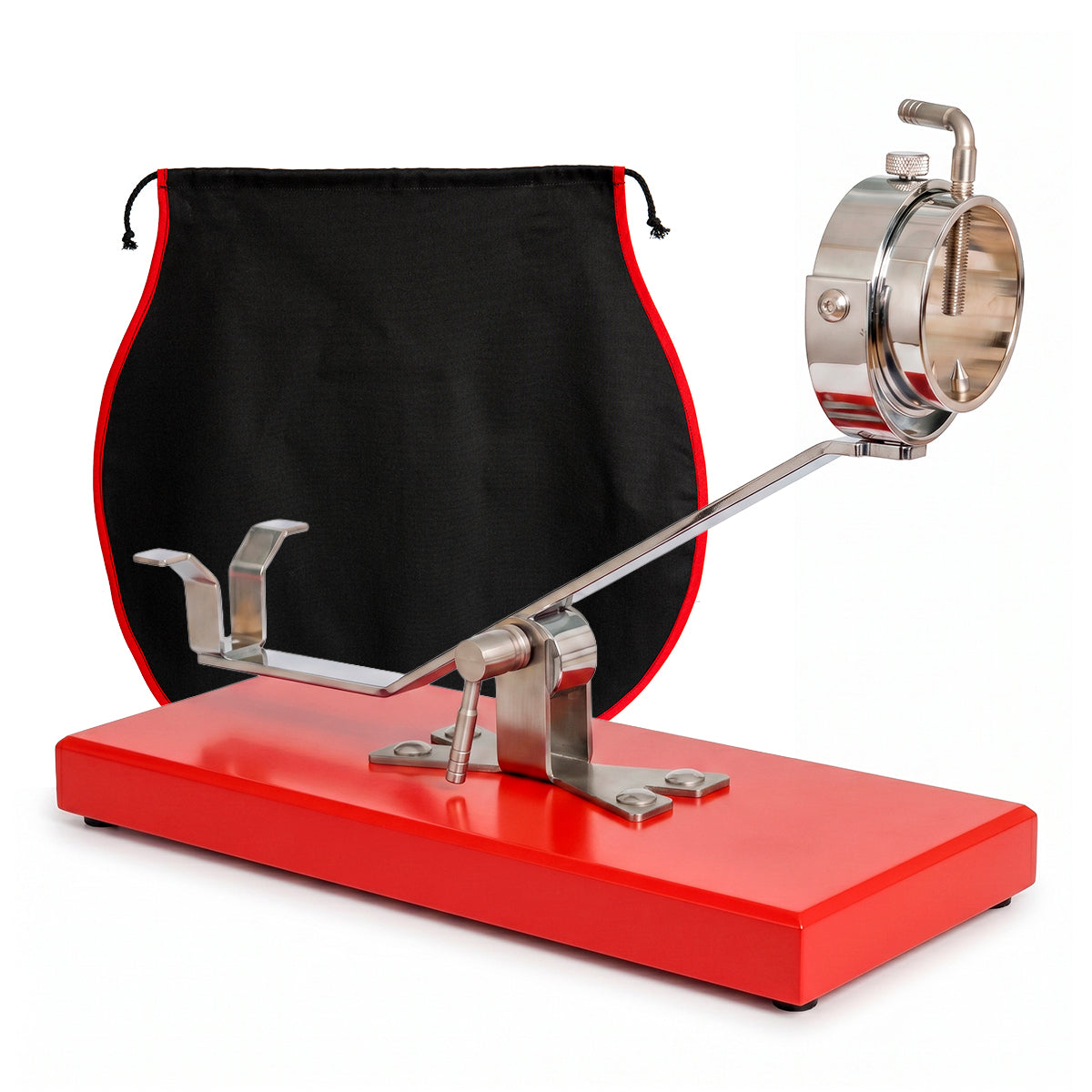 BELLO Aneto - Soporte Jamonero Basculante DM Rojo Acero Inoxidable con Cubrejamón
