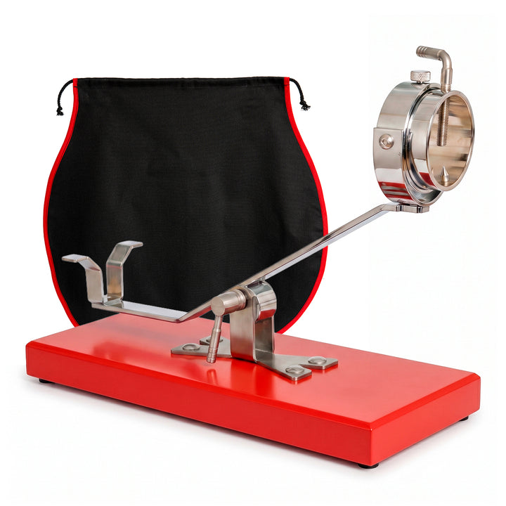 BELLO Aneto - Soporte Jamonero Basculante DM Rojo Acero Inoxidable con Cubrejamón