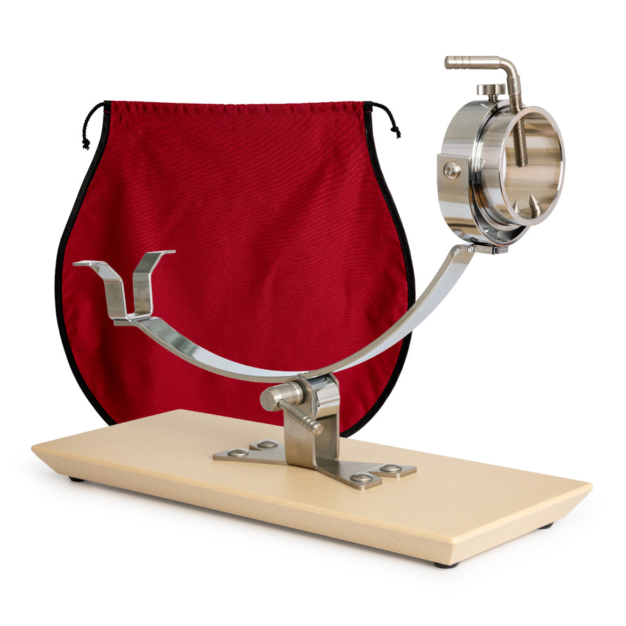 BELLO Gala Plus - Soporte Jamonero Basculante Fibra y Acero Inoxidable Cabezal Giratorio. Arena