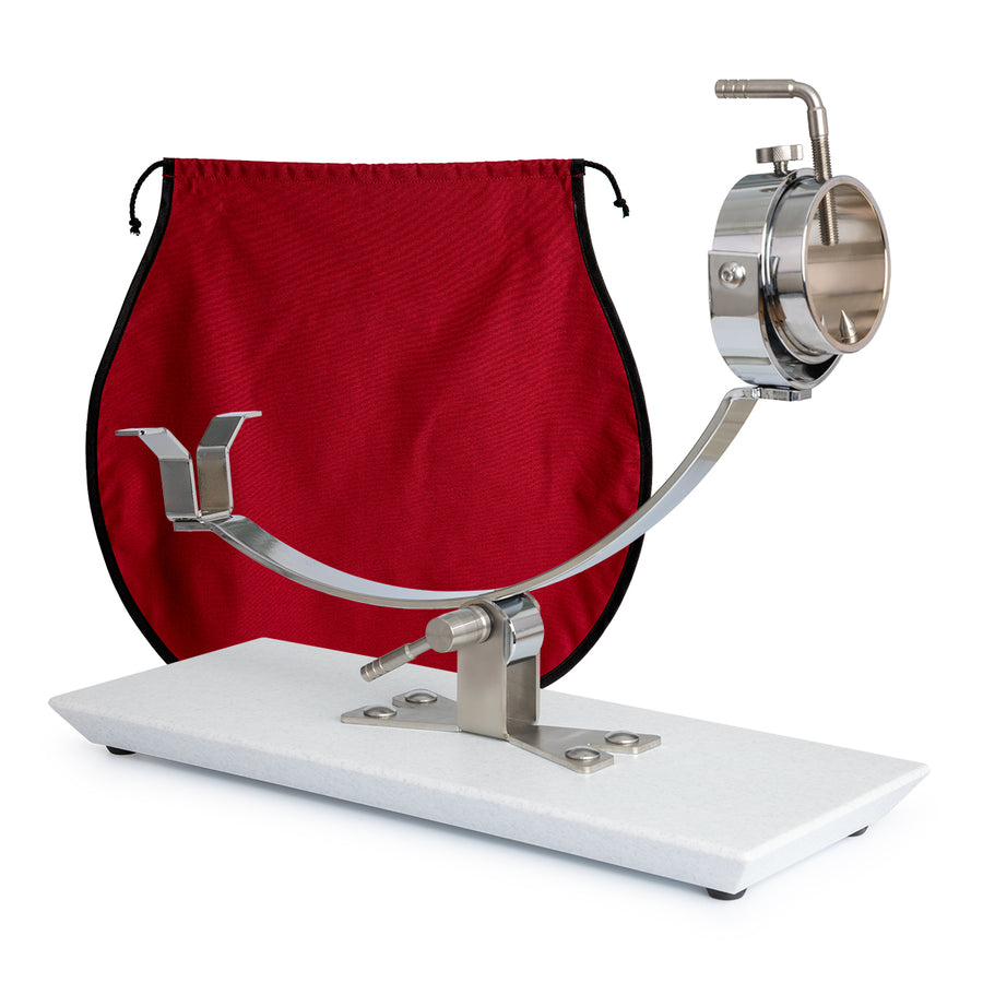 BELLO Gala Plus - Soporte Jamonero Basculante Fibra y Acero Inoxidable Cabezal Giratorio. Granito