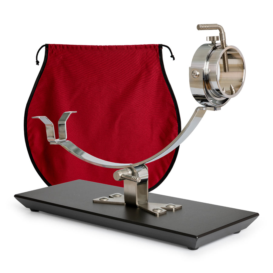 BELLO Gala Plus - Soporte Jamonero Basculante Fibra y Acero Inoxidable Cabezal Giratorio. Negro