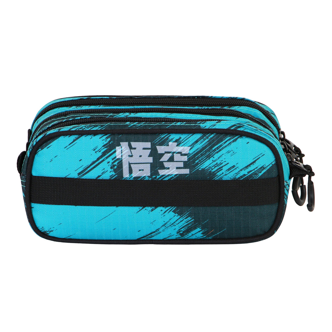 DRAGON BALL Saiyajin - Estuche Escolar Triple Portatodo Tres Cremalleras TRICK FAN Turquesa