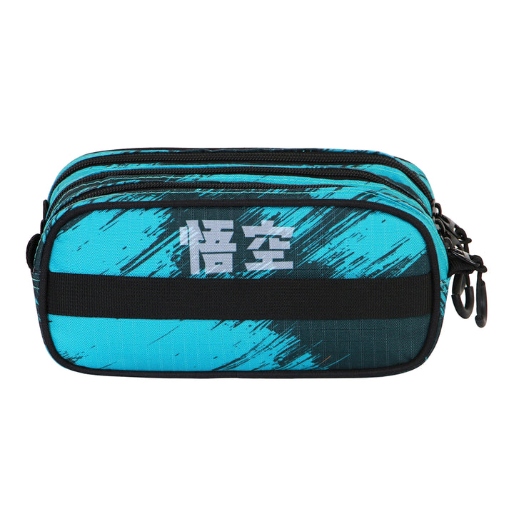 DRAGON BALL Saiyajin - Estuche Escolar Triple Portatodo Tres Cremalleras TRICK FAN Turquesa