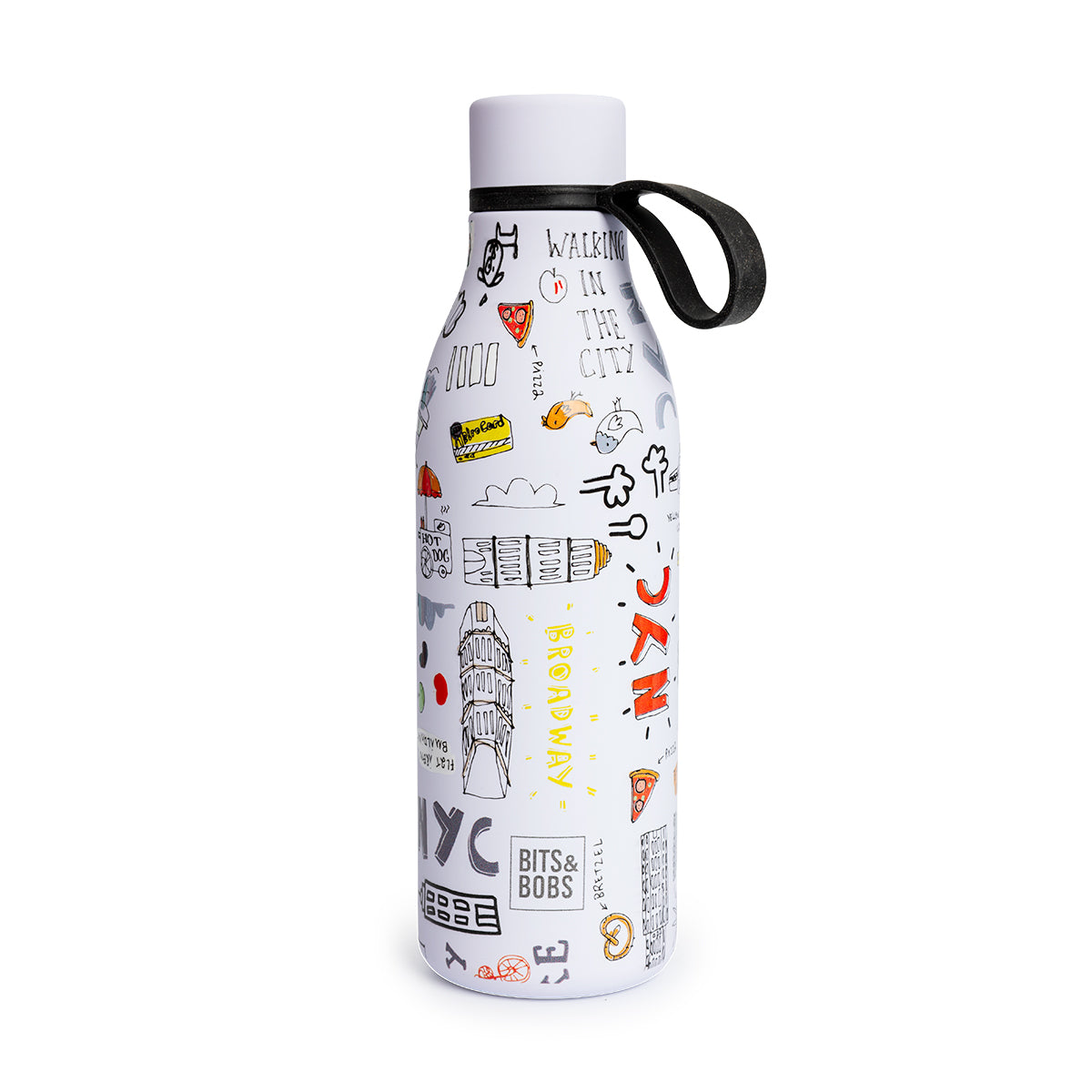 Grafoplas BitsBobs  - Botella Térmica Reutilizable de 0.55L con Interior Cerámico. New York