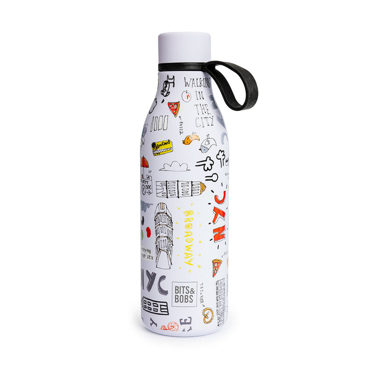 Grafoplas BitsBobs  - Botella Térmica Reutilizable de 0.55L con Interior Cerámico. New York