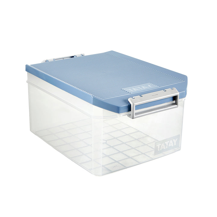 TATAY - Caja de Ordenación Multiusos de 14L con Cierre Hermético y Asas de ABS. Azul