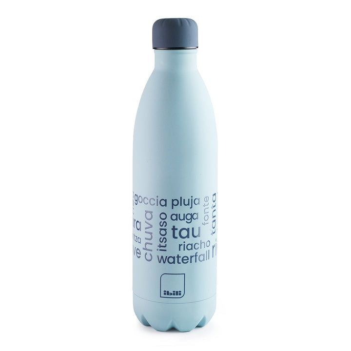IBILI Classic Water - Botella Térmica de 1L en Acero Inoxidable de Doble Pared. Azul Claro