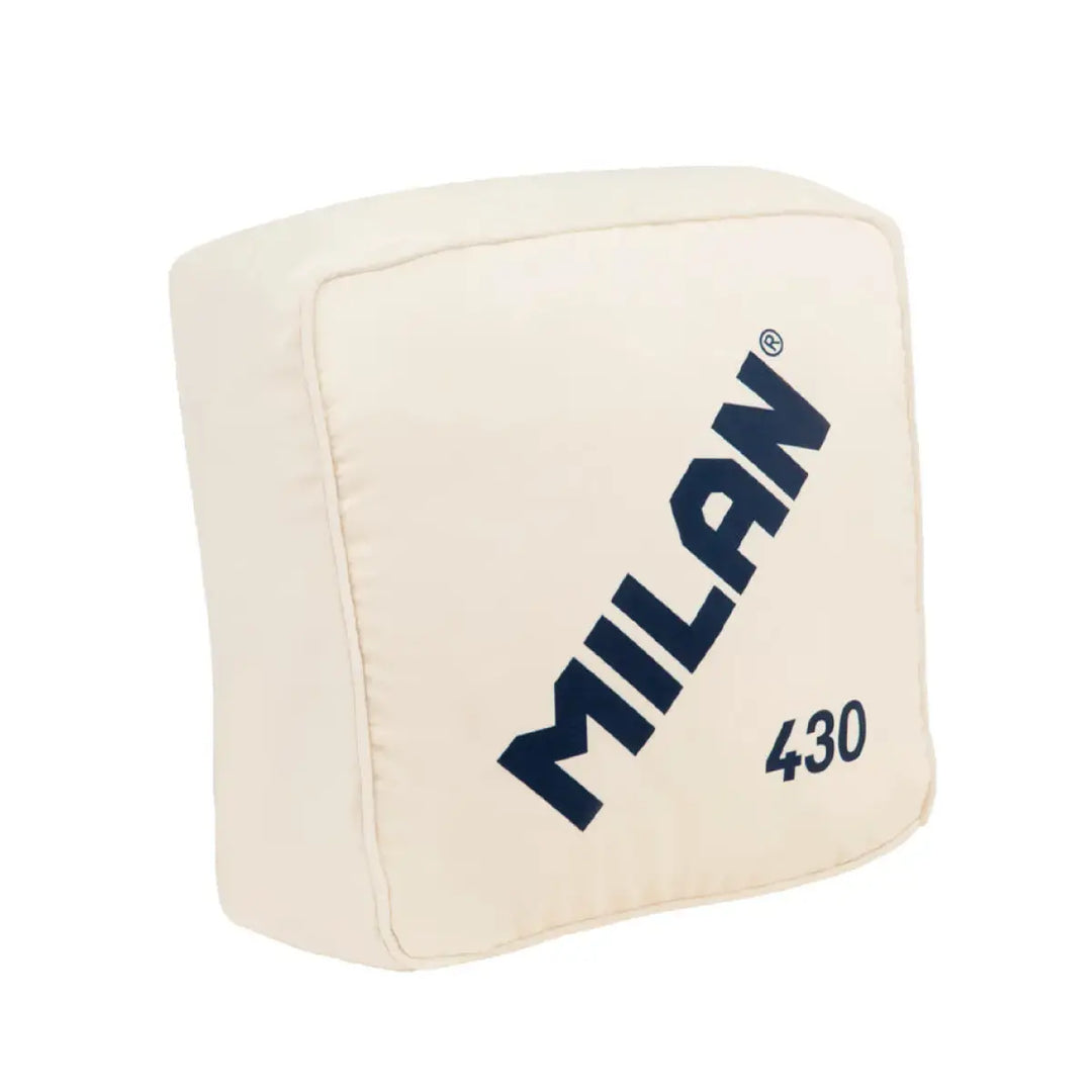 Milan 430 - Cojin Cuadrado de 35 cm 100% Poliéster con Relleno Incluido. Forma Goma Beige