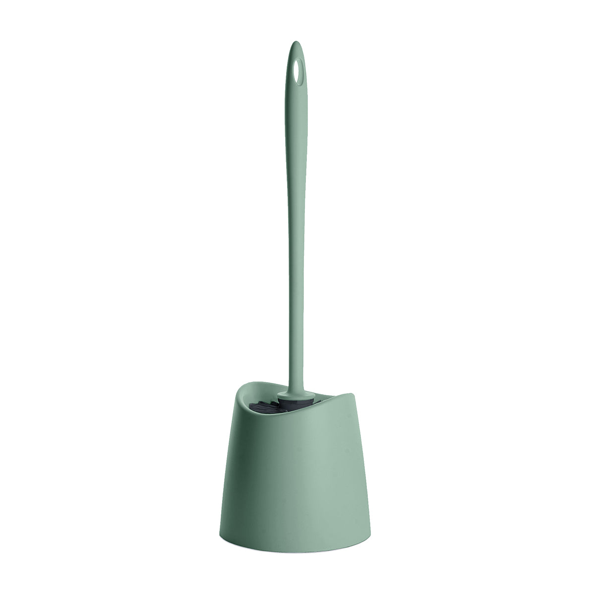 TATAY Standard - Escobilla de Baño en Plástico de Cerdas Negras con Soporte. Granite Green