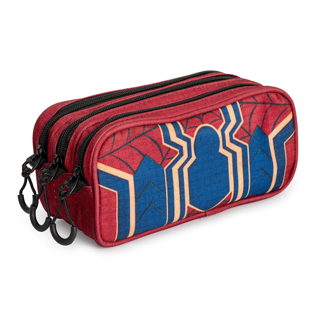 MARVEL Spiderman Drop - Estuche Escolar Triple Portatodo Tres Cremalleras TRICK FAN Rojo