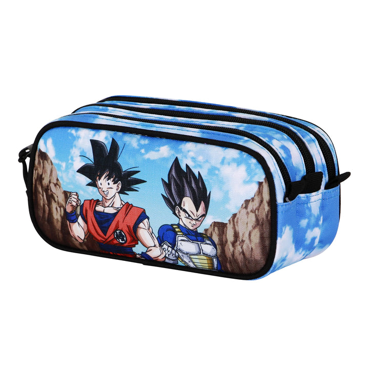 DRAGON BALL Rivals - Estuche Escolar Triple Portatodo Tres Cremalleras TRICK FAN Azul
