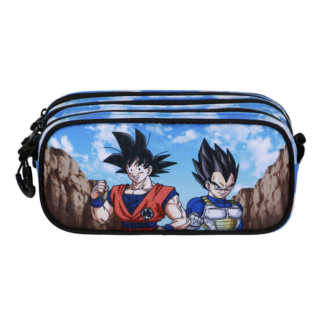 DRAGON BALL Rivals - Estuche Escolar Triple Portatodo Tres Cremalleras TRICK FAN Azul