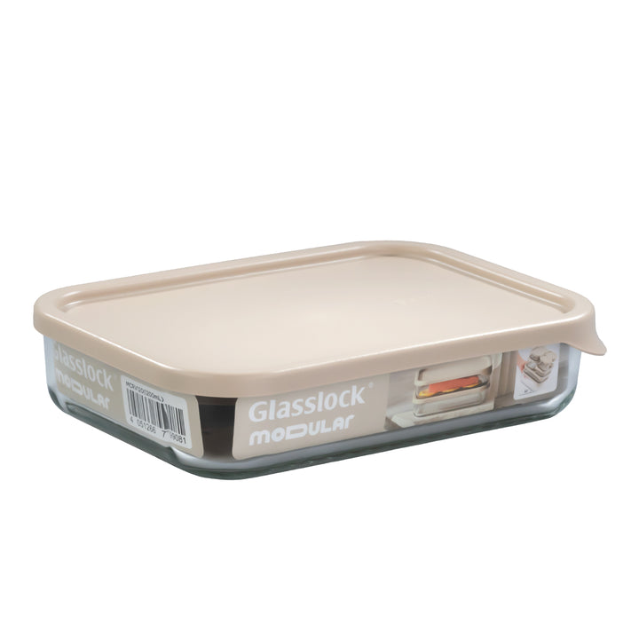 Glasslock Modular - Recipiente Rectangular de 1.2L en Vidrio Templado para Alimentos Frescos