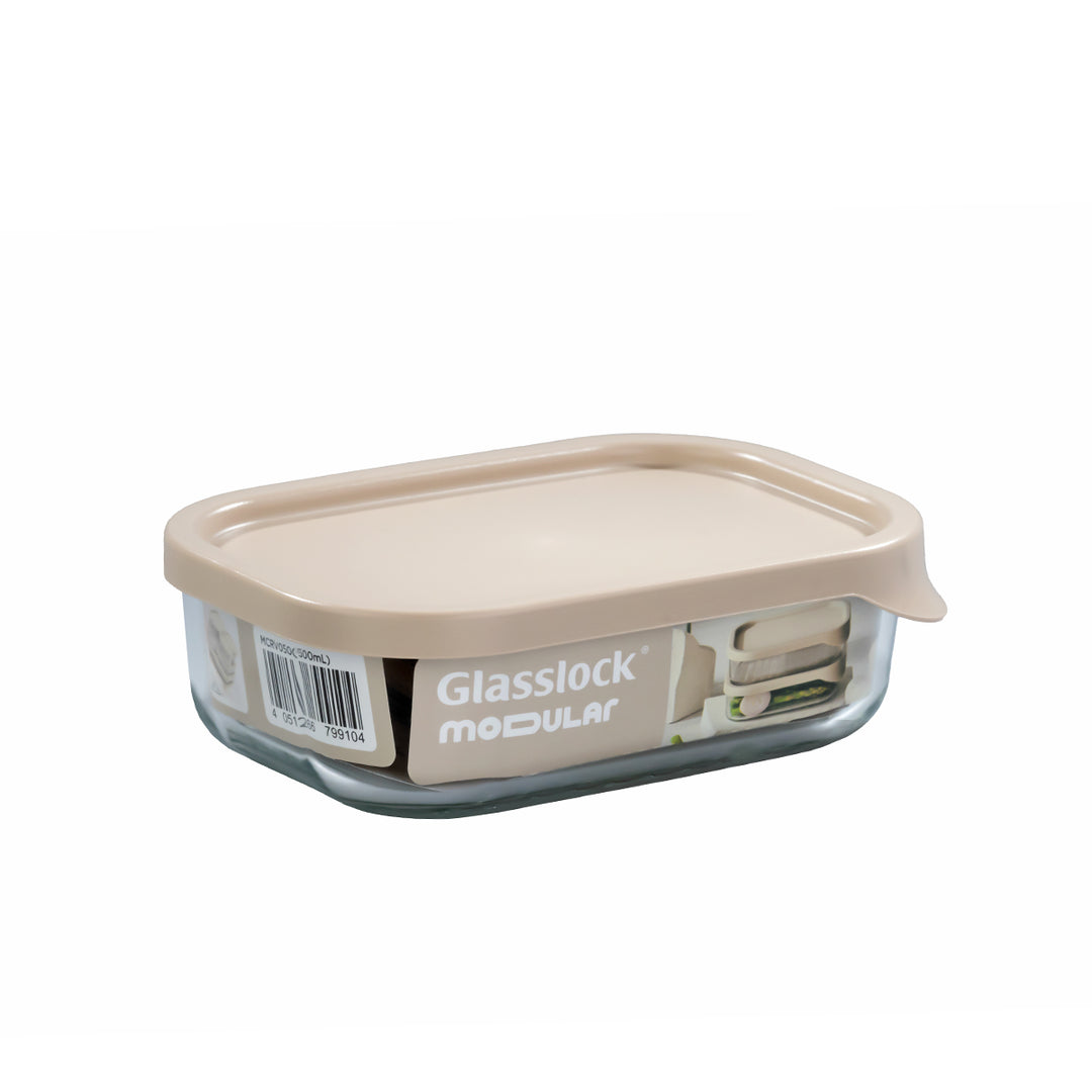 Glasslock Modular - Recipiente Rectangular de 0.5L en Vidrio Templado para Alimentos Frescos