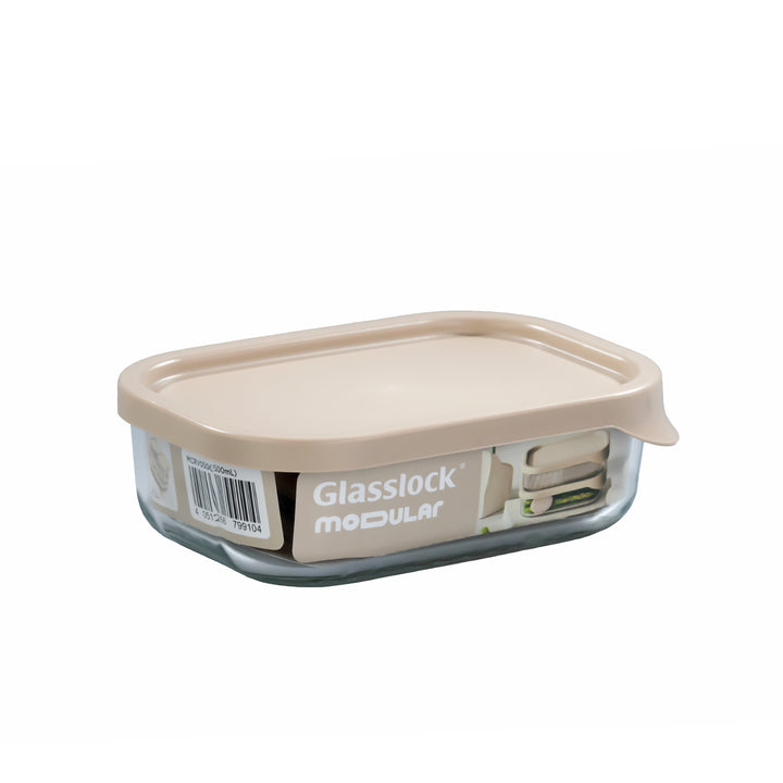 Glasslock Modular - Recipiente Rectangular de 0.5L en Vidrio Templado para Alimentos Frescos
