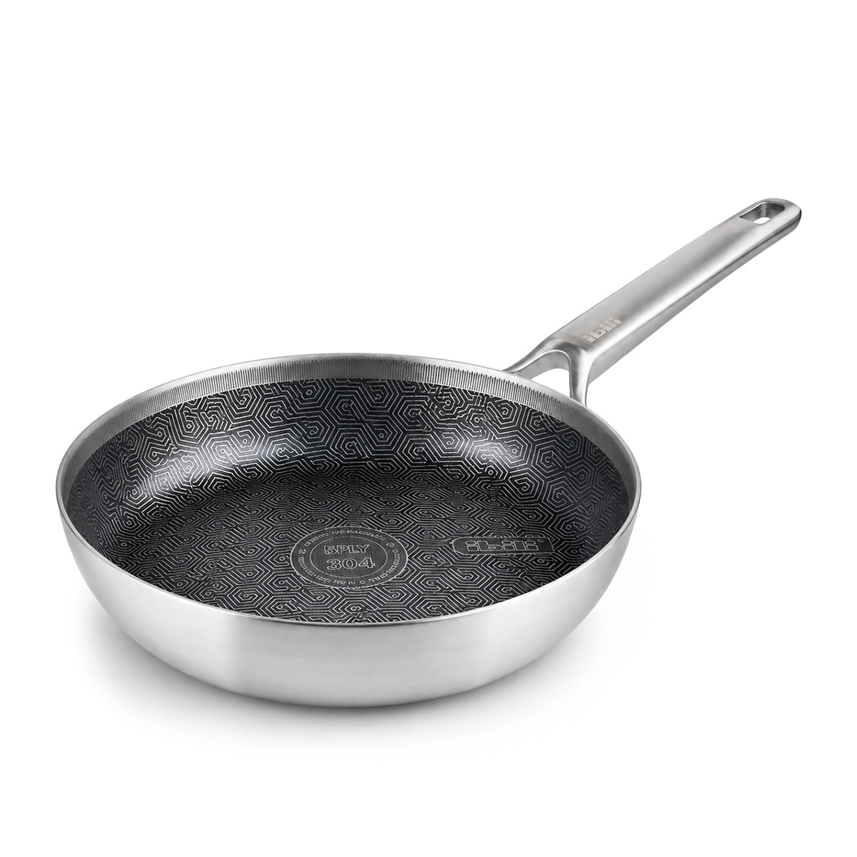 IBILI 5PLY Hybrid Pro - Sartén 26 cm en Acero Inoxidable de 5 Capas y Antiadherente Cerámico