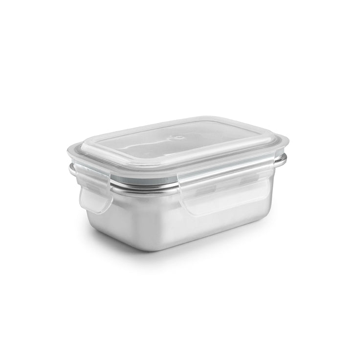 IBILI Keepklin - Recipiente Rectangular de 0.5L en Acero Inoxidable Apto Microondas