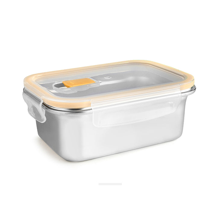 IBILI Keepklin Air Vent - Recipiente Rectangular de 1.2L en Acero Inoxidable Apto Microondas