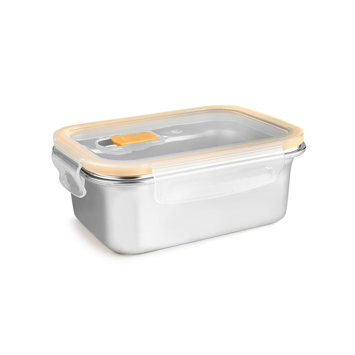 IBILI Keepklin Air Vent - Recipiente Rectangular de 0.8L en Acero Inoxidable Apto Microondas