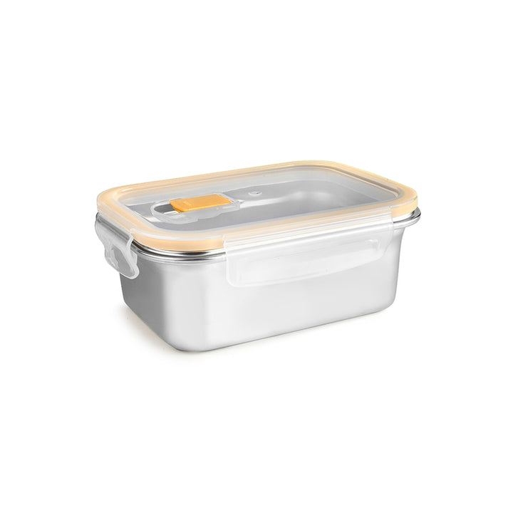 IBILI Keepklin Air Vent - Recipiente Rectangular de 0.6L en Acero Inoxidable Apto Microondas