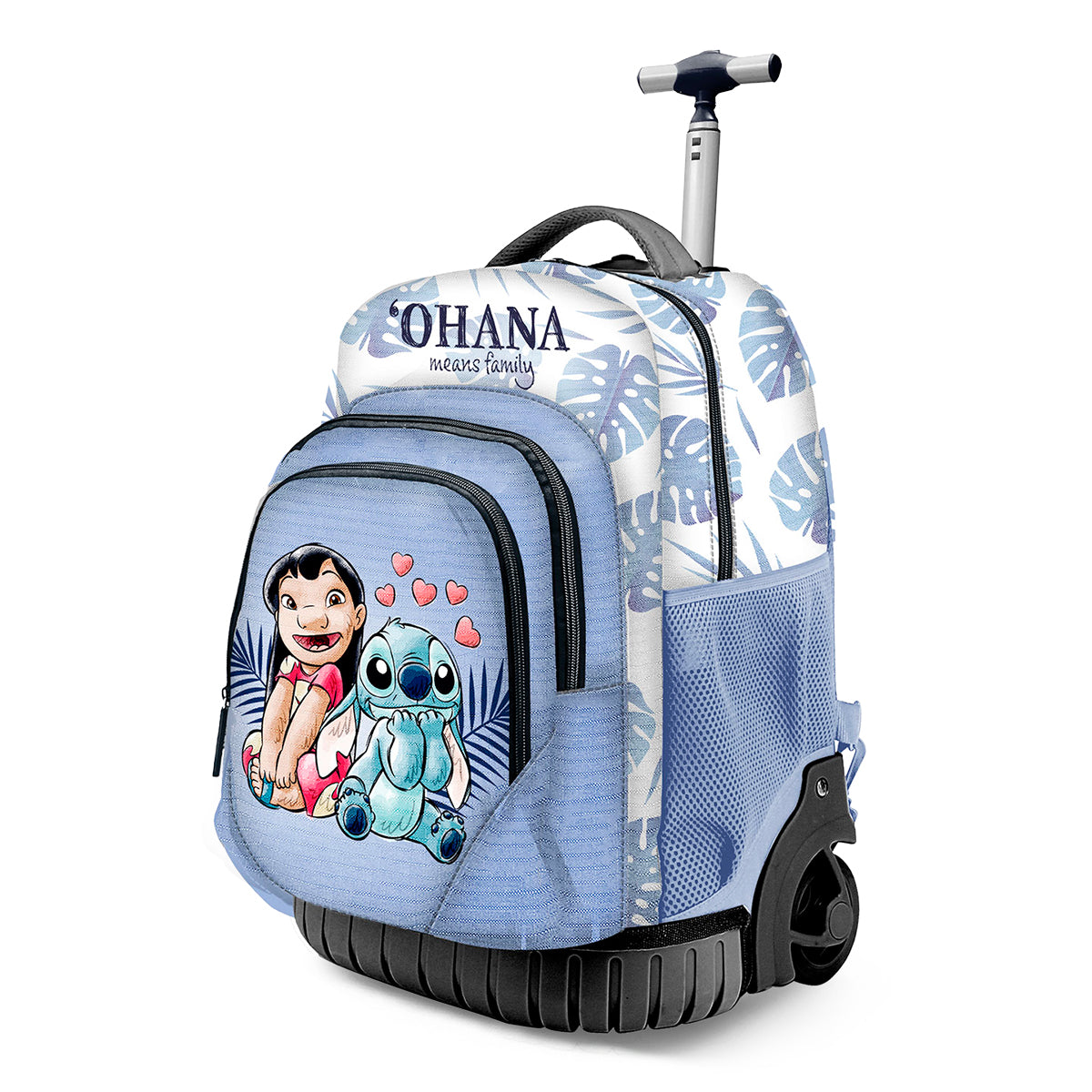 KARACTERMANIA - Disney Lilo y Stitch Couple Mochila Escolar con Ruedas Trolley GTS FAN