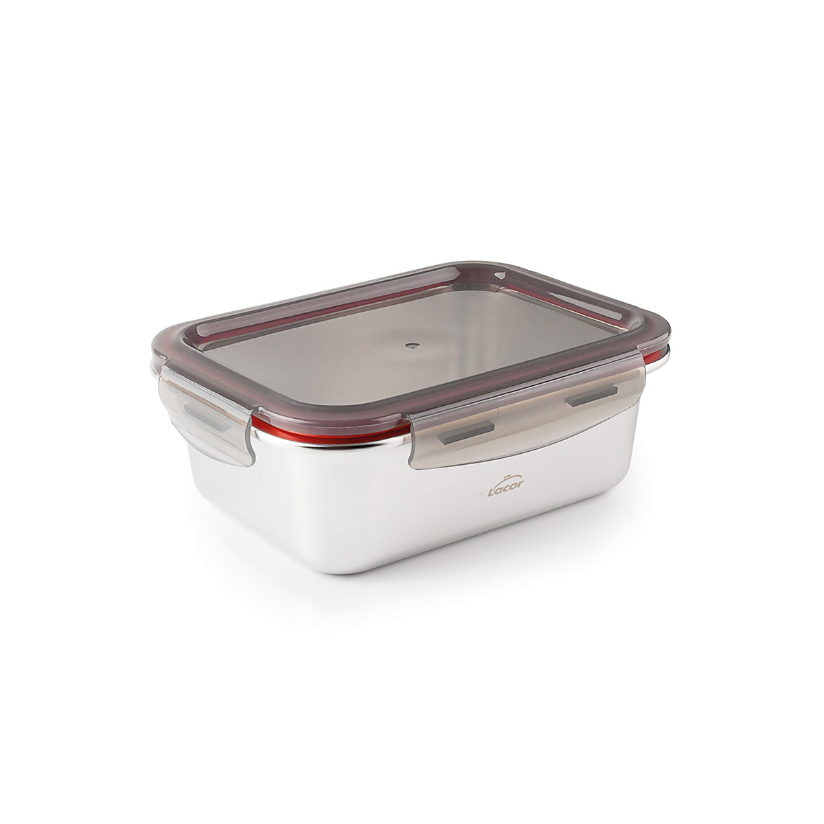 Lacor EcoInox - Recipiente Rectangular de 0.5L en Acero Inoxidable Apto Microondas