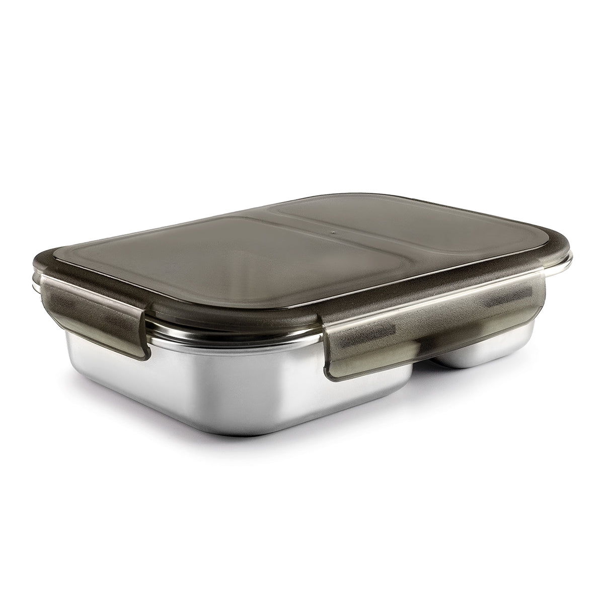 LACOR TwoGo - Recipiente Rectangular de 0.45L + 0.28L en Acero Inoxidable Apto Microondas