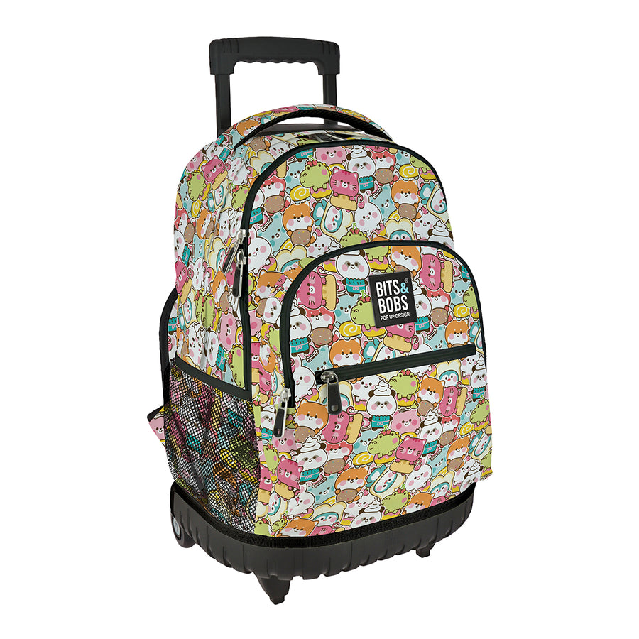 Grafoplás Design - Mochila Escolar 3 Cremalleras y Carrito Integrado. Acolchada. Kawaii
