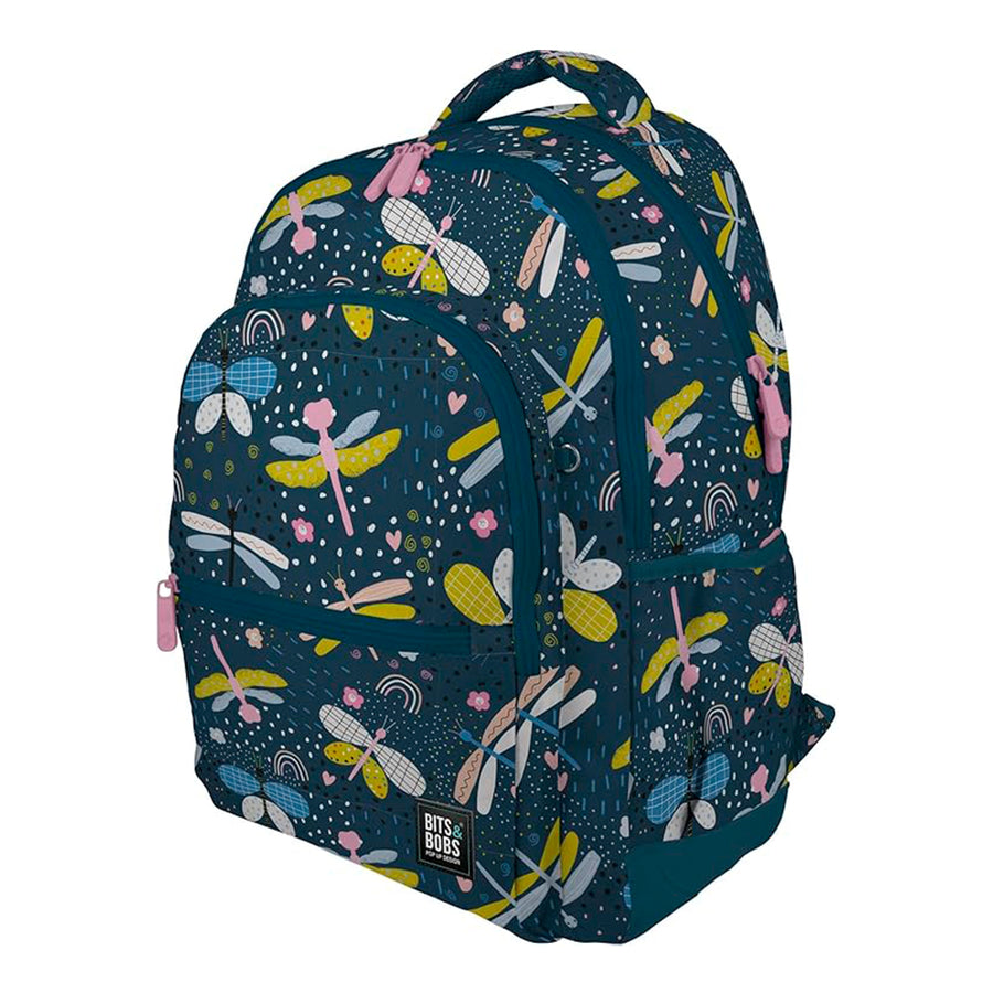 Grafoplás - Mochila Escolar 3 Cremalleras con Divisor para Portátil. Adaptable Carrito. Dragon Fly