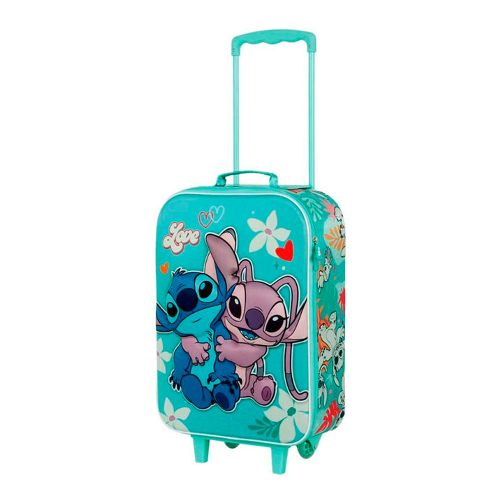 KARACTERMANIA - Maleta Infantil Trolley Soft 3D de 2 Ruedas Disney Lilo y Stitch Love