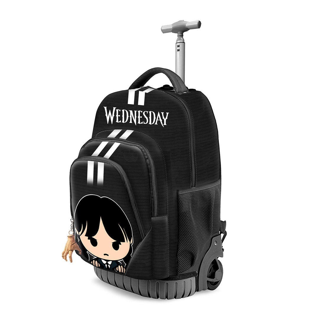KARACTERMANIA - Miercoles Addams Mochila Escolar con Ruedas Trolley GTS FAN