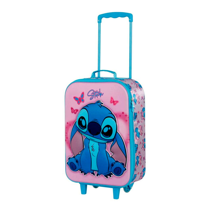 KARACTERMANIA - Maleta Infantil Trolley Soft 3D de 2 Ruedas Disney Lilo y Stitch Adorable
