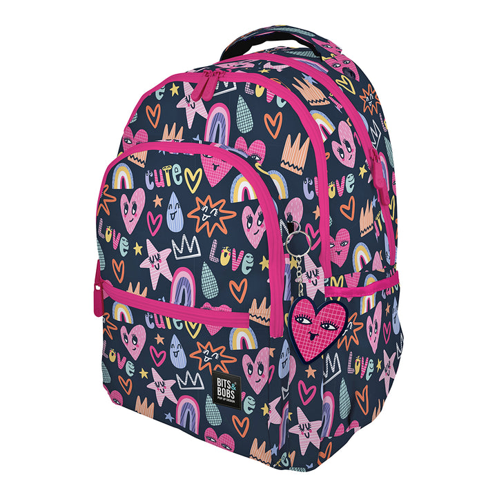 Grafoplás - Mochila Escolar 3 Cremalleras con Divisor Portátil y Adaptable Carrito. Cute