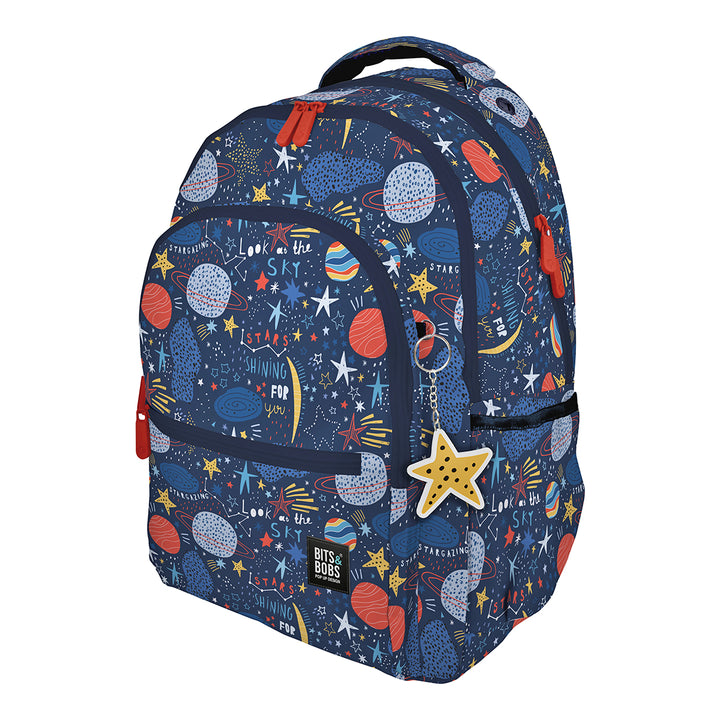 Grafoplás - Mochila Escolar 3 Cremalleras con Divisor Portátil y Adaptable Carrito. Planets