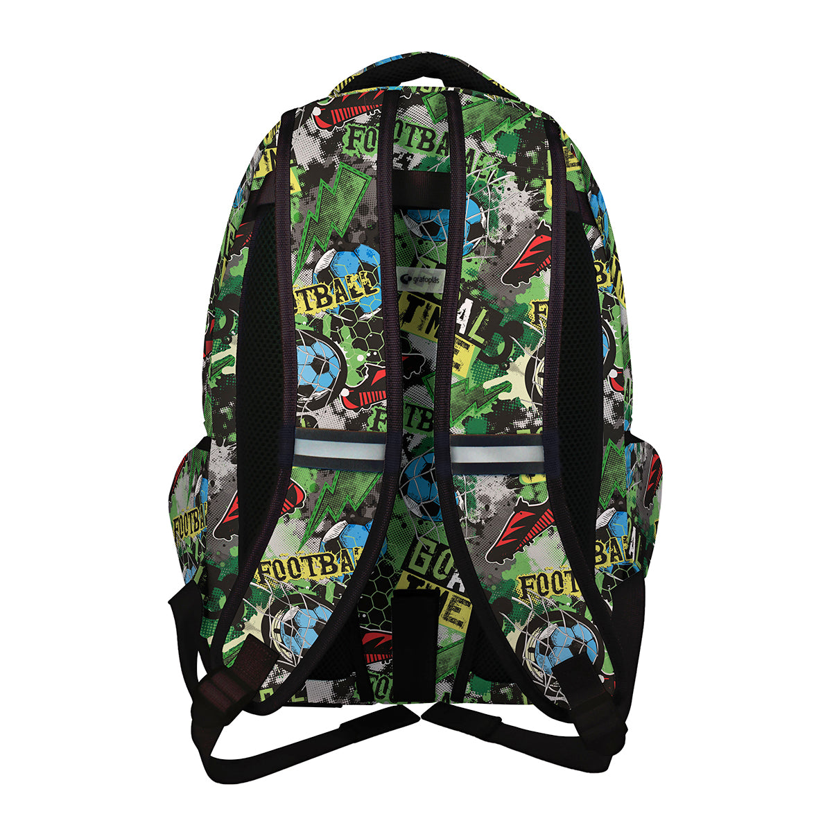 Grafoplás - Mochila Escolar 3 Cremalleras con Divisor Portátil y Adaptable Carrito. Goal Time