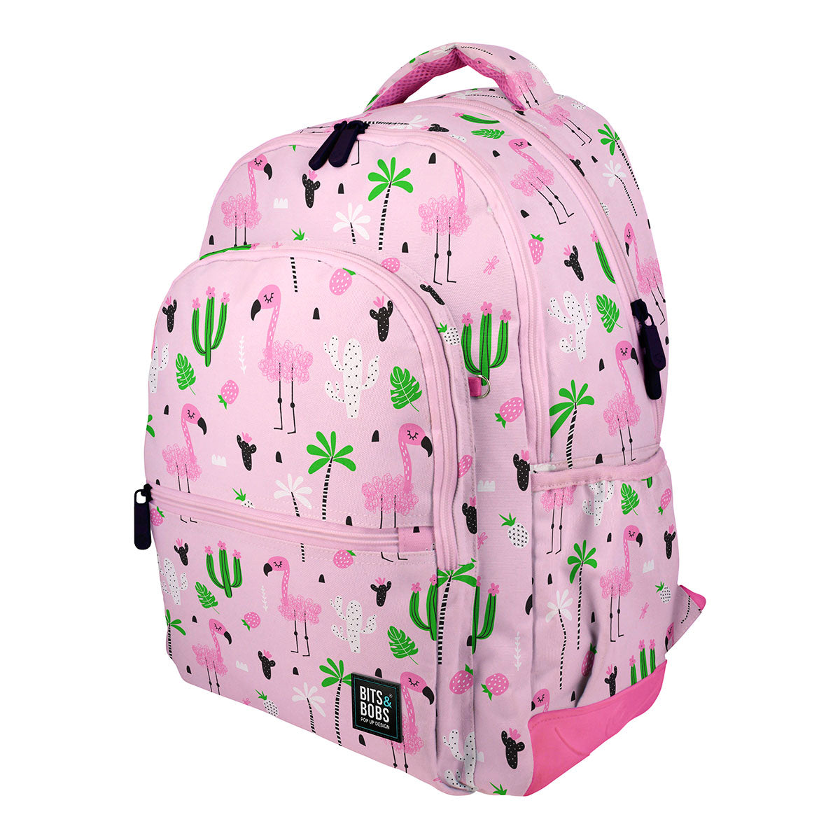 Grafoplás - Mochila Escolar 3 Cremalleras con Divisor para Portátil. Adaptable Carrito. Tropical