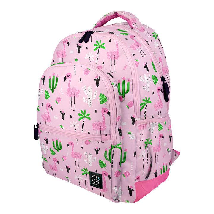 Grafoplás - Mochila Escolar 3 Cremalleras con Divisor para Portátil. Adaptable Carrito. Tropical