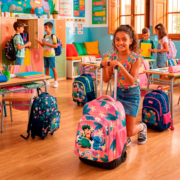 DISNEY Lilo y Stitch Dance - Mochila Escolar con Ruedas Trolley GTS FAN 3.0 Multicolor