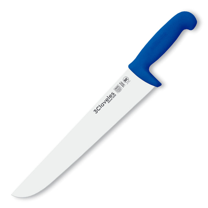 3 Claveles Proflex Max - Cuchillo Profesional Carnicero 30 cm Ergonomico NSF. Azul