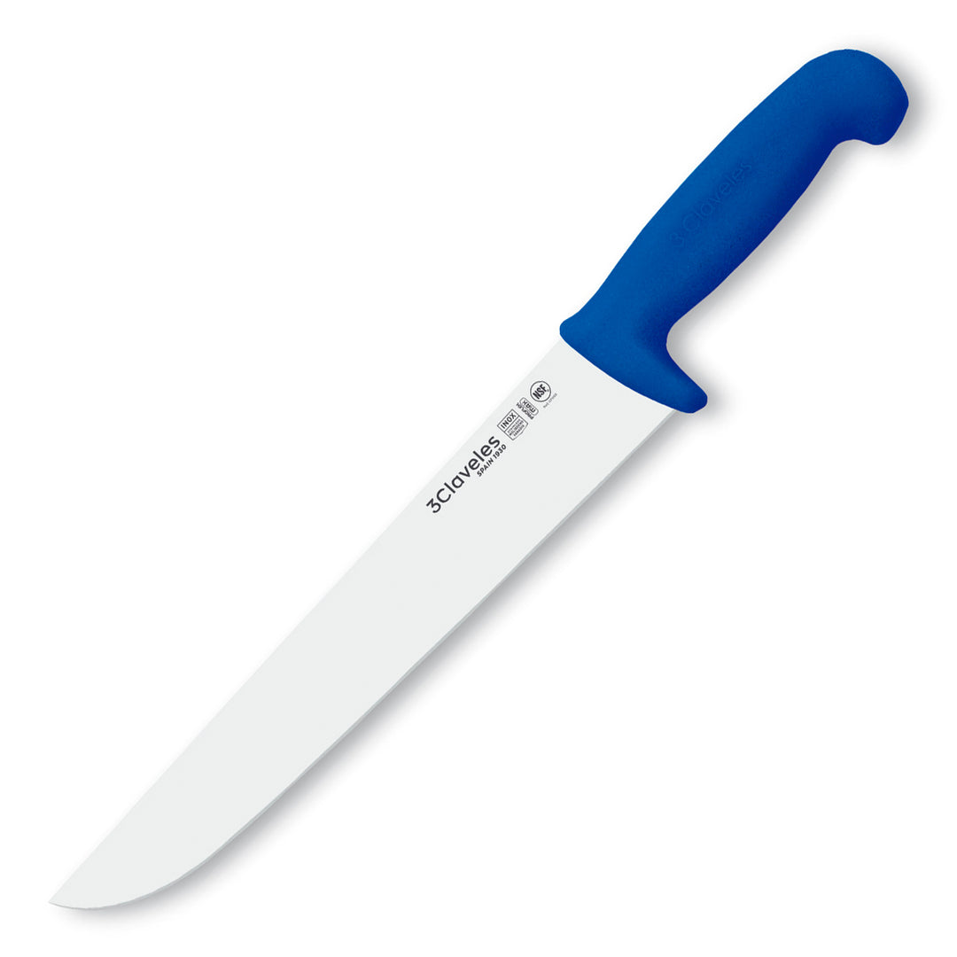 3 Claveles Proflex Max - Cuchillo Profesional Carnicero 26 cm Ergonomico NSF. Azul